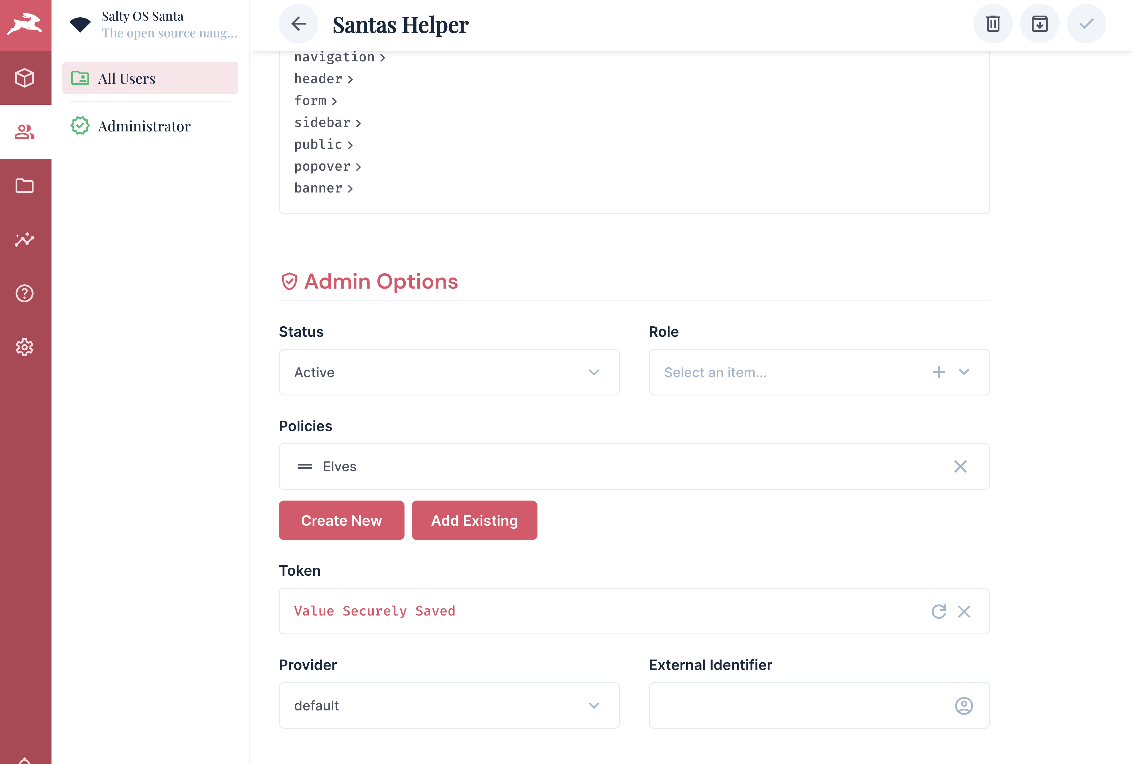 Access policies in the Salty Santa Directus project